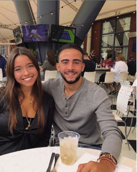 Lola Grace Consuelos with her boyfriend Tarek Fahmy at US Open tournament